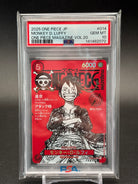 Monkey D. Luffy ST21-014 PSA 10 GEM MT – One Piece Magazine Vol.20 Promo 2025, rotes Manga-Sketch-Artwork, Not for Sale, Bandai Japan, Cert #141482072, in PSA-Slab
