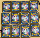 Rückseite aller 12 Art Rare Karten aus dem Pokémon Ninja Spinner M4 Set – japanische Karten mit klassischem Pokéball-Design, Near Mint, in Schutzhüllen